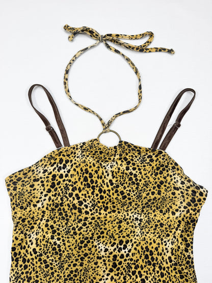 Leopard O Ring Halter Cami ♡ M