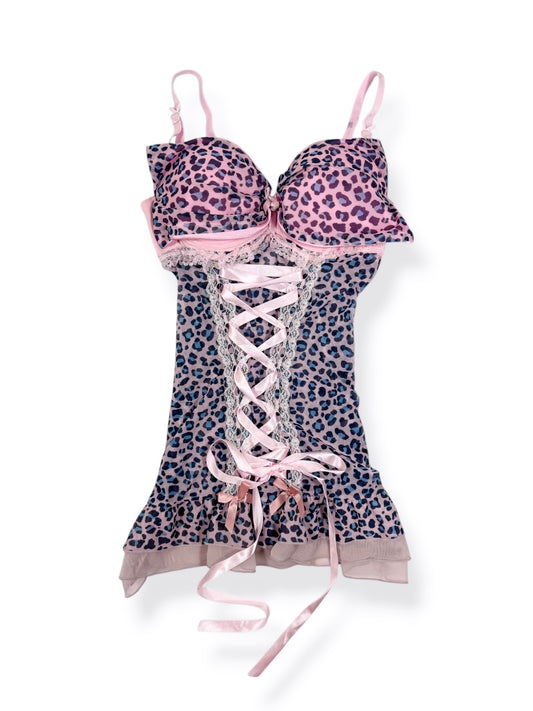 Playboy Leopard Lace Up Corset ♡ XS/S