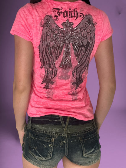 Hot Pink Wing Tee ♡ Size L