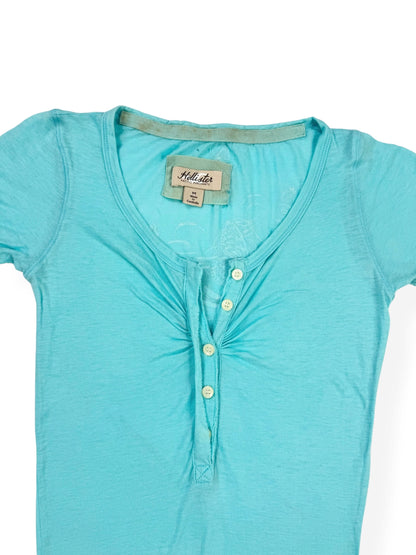 Blue Butterfly Hollister Henley Tee ♡ S