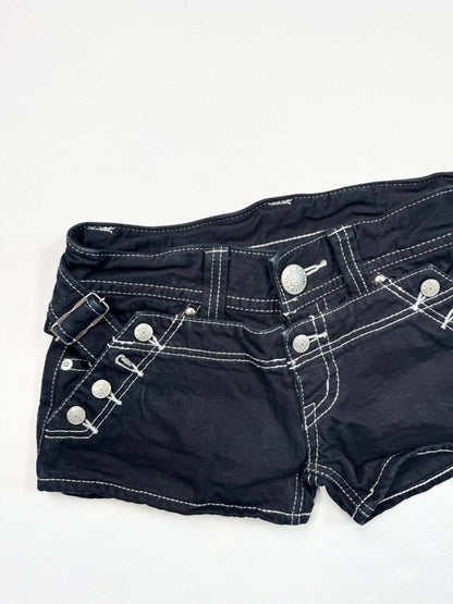 Black Denim Button Shorts ♡ XS