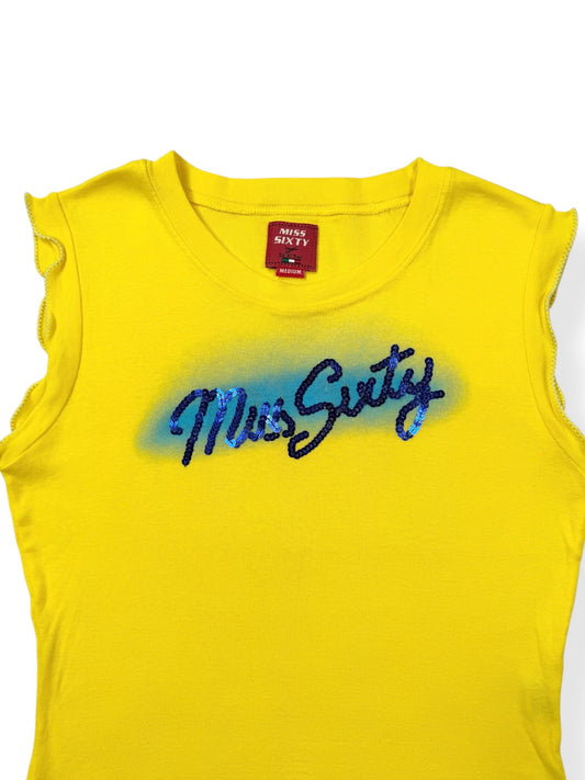 Miss Sixty Yellow & Blue Tank ♡ M