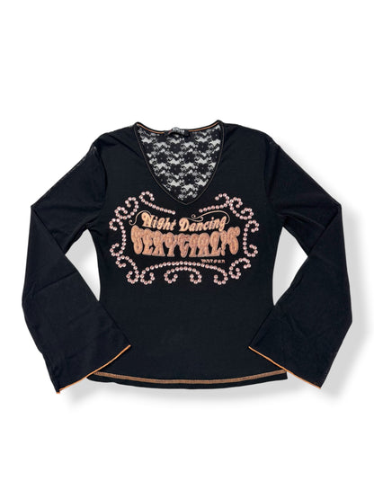 Morgan De Toi Long Sleeved “Night Dancing Sexygirls” Top ♡ S