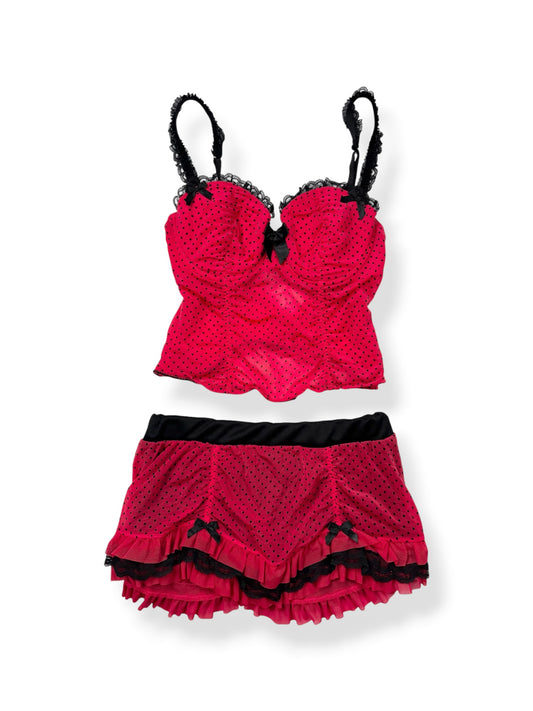 La Senza Red Polka Dot Cami & Skirt Set ♡ M