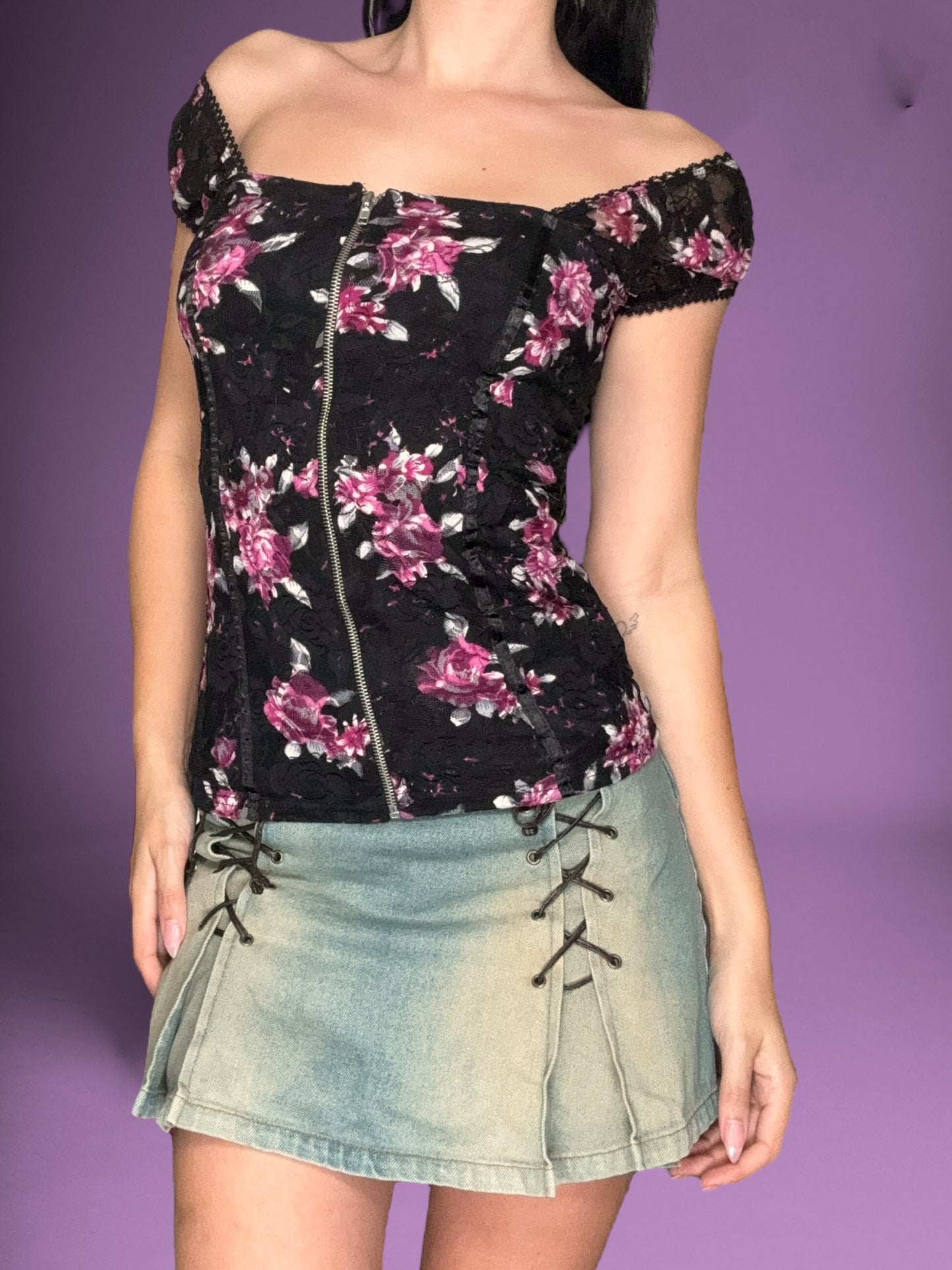 Floral Lace Milkmaid Top