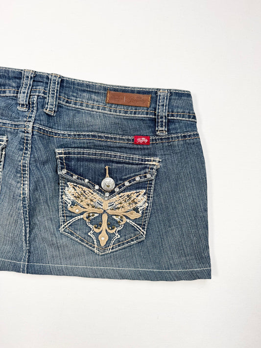 Wing Denim Mini Skirt ♡ M/L