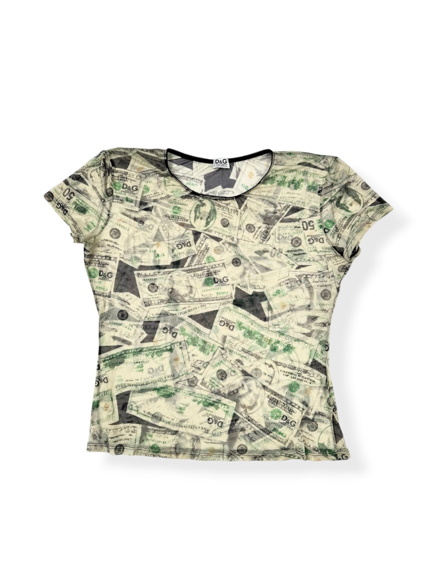 D&G Money Print Mesh Tee ♡ XL