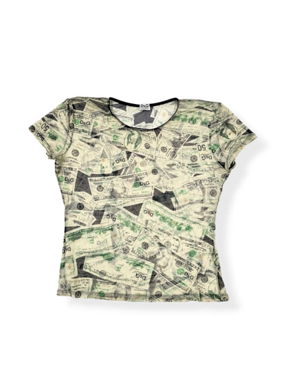 D&G Money Print Mesh Tee ♡ XL