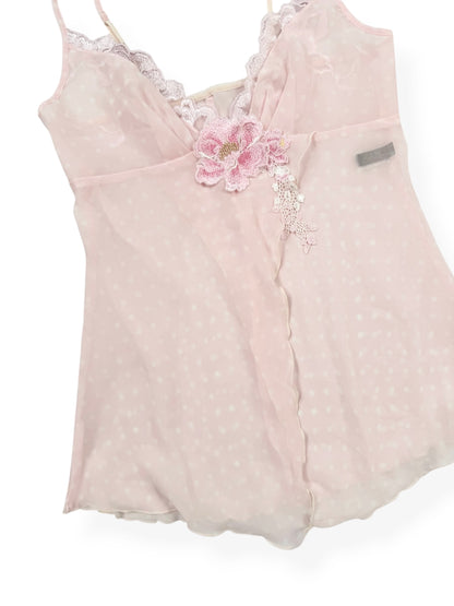 Pink Polka Flower Cami ♡ S