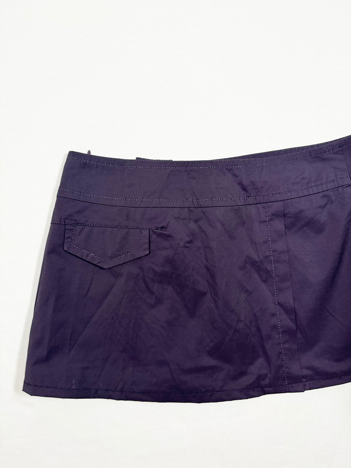 Purple Lace Up Mini Skirt