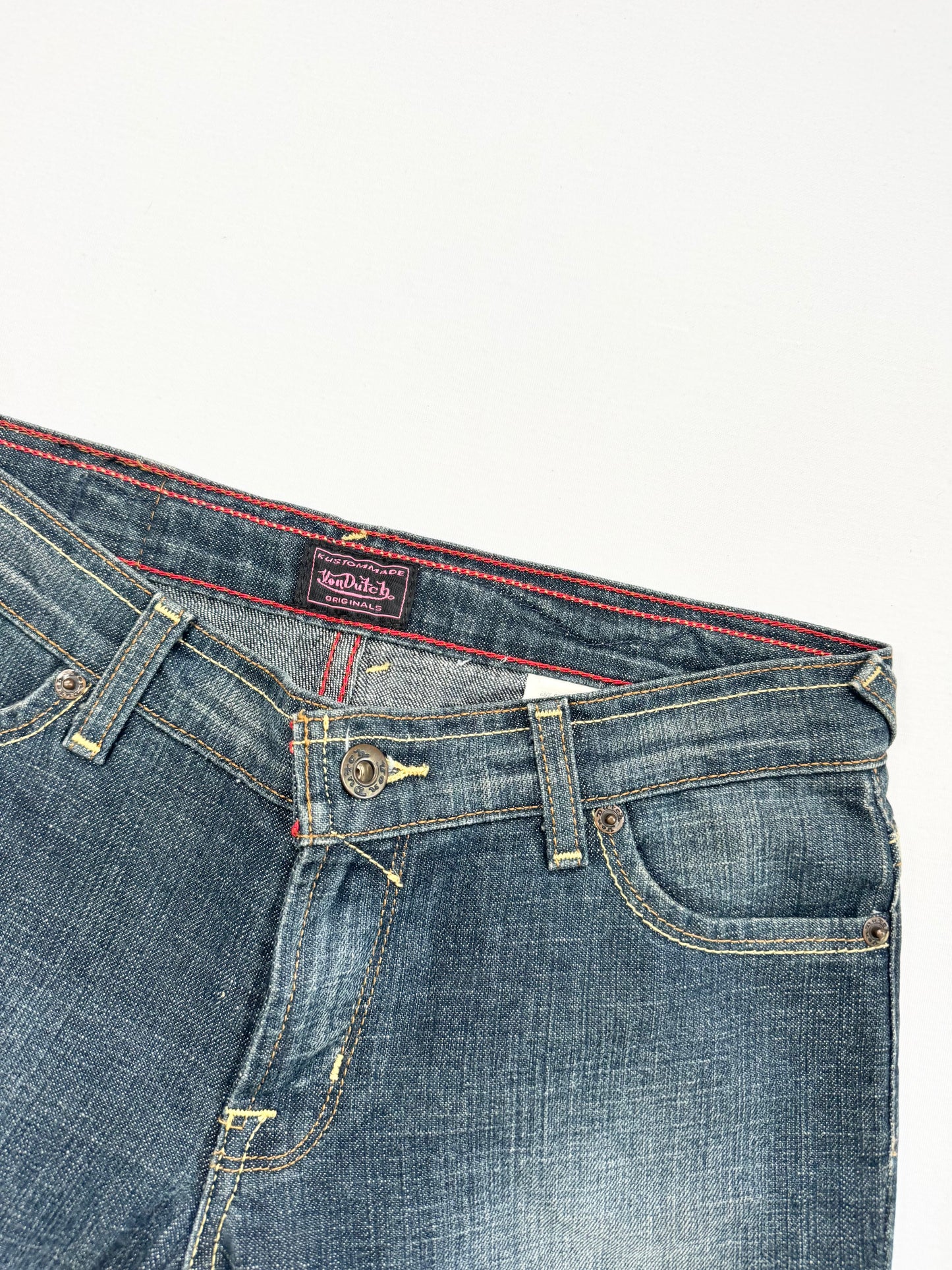 Von Dutch Blue Patch Flared Jeans ♡ 26”
