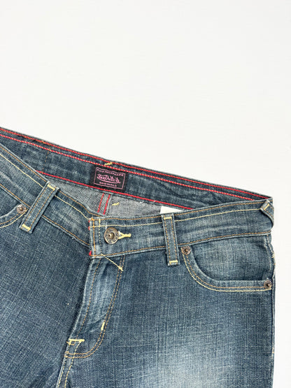 Von Dutch Blue Patch Flared Jeans ♡ 26”