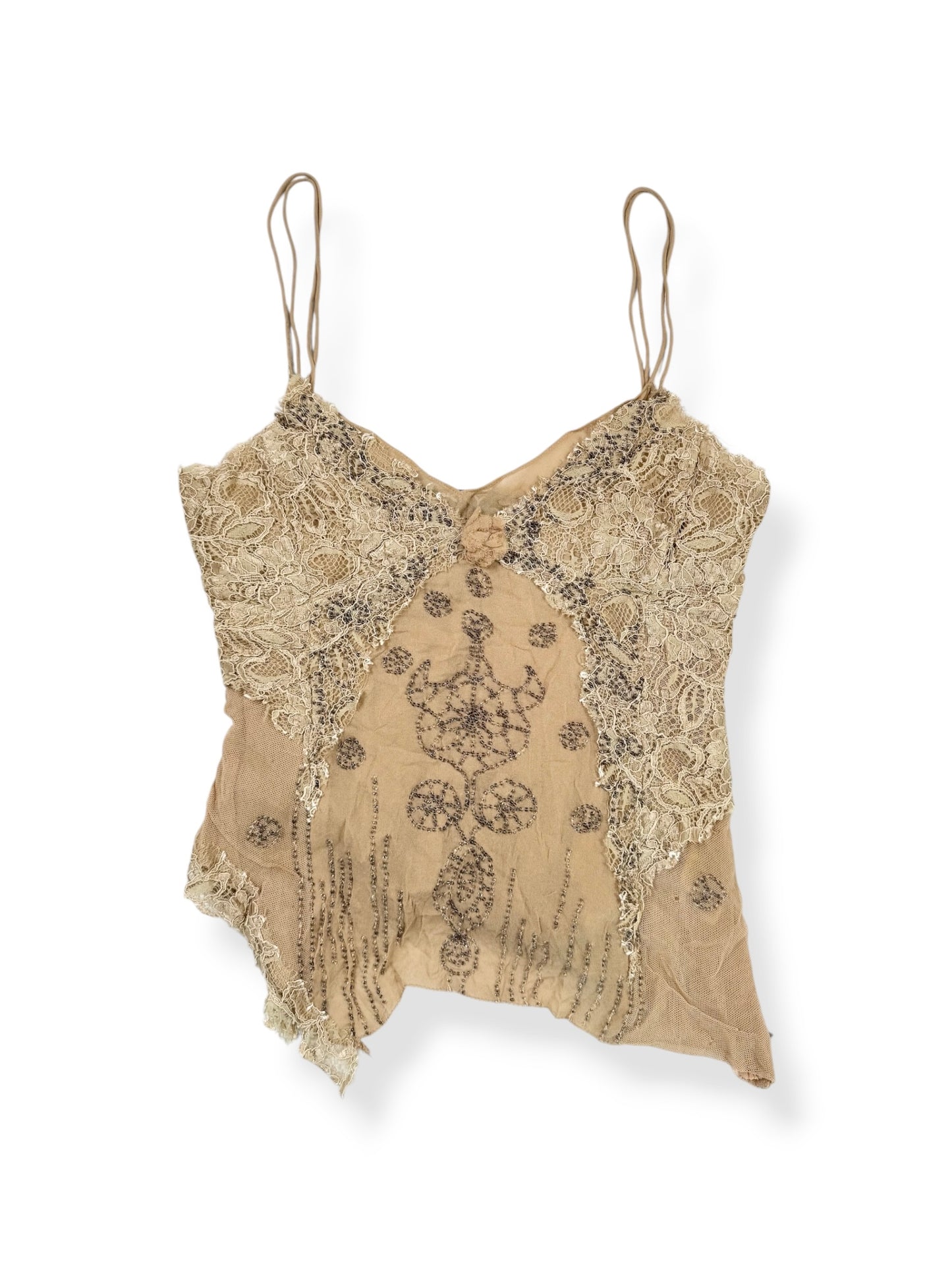 DKNY Silk Beaded Asymmetric Cami ♡ XS