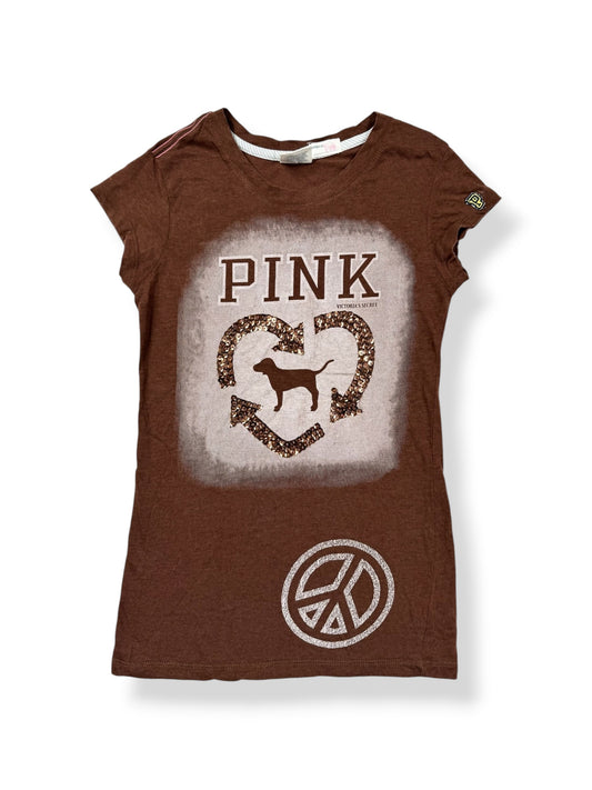 PINK Brown Tee ♡ XS