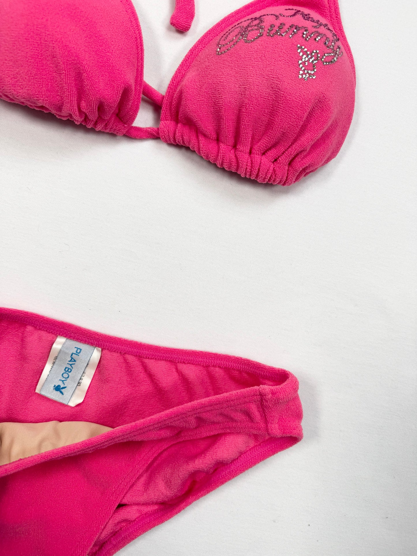 Playboy Hot Pink Towelling Bikini & Skirt Set ♡ XS