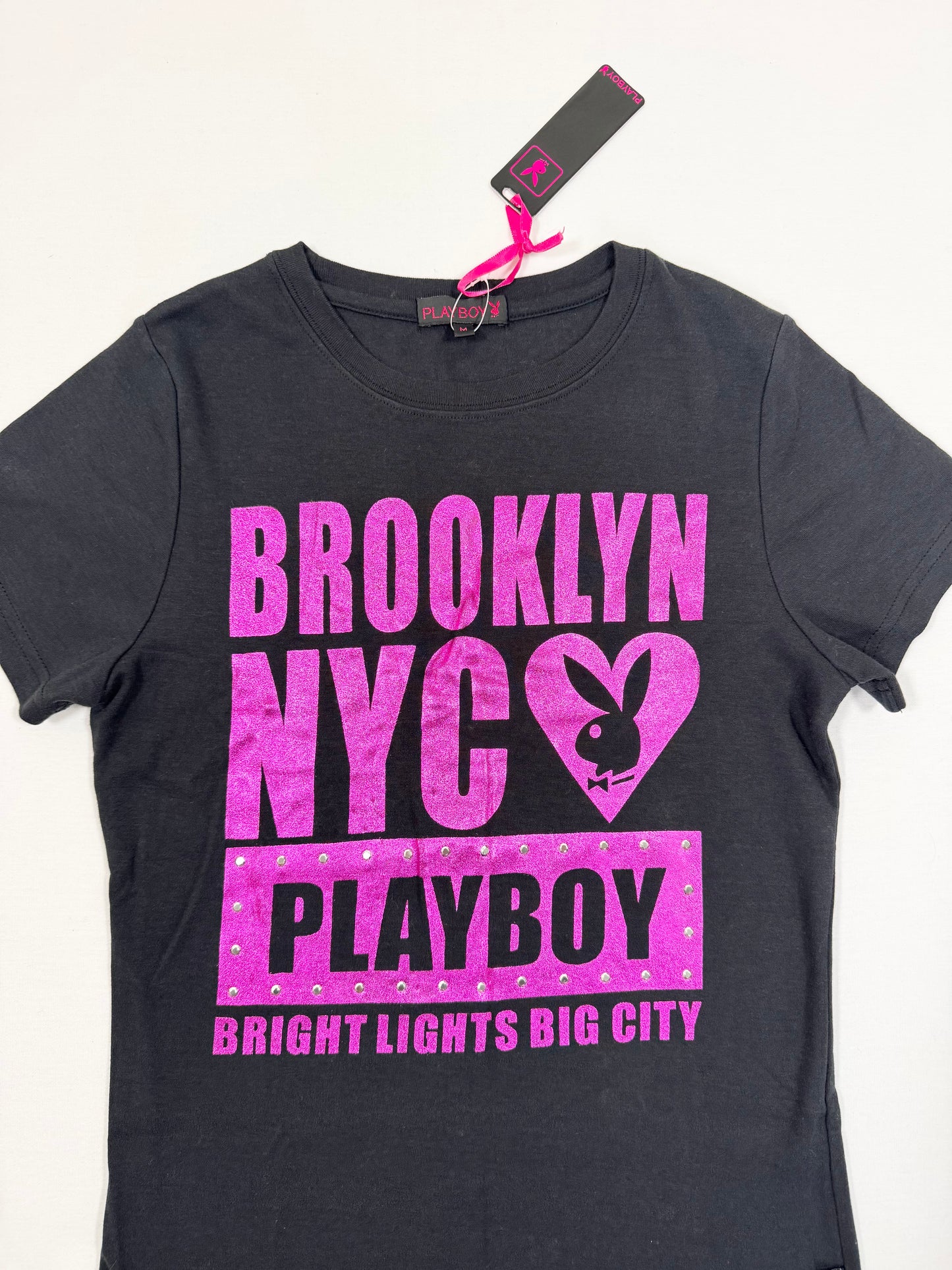 Playboy Hot Pink & Black Tee ♡ M
