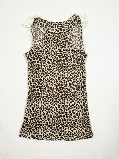 Leopard Ruffle Lace Tank
