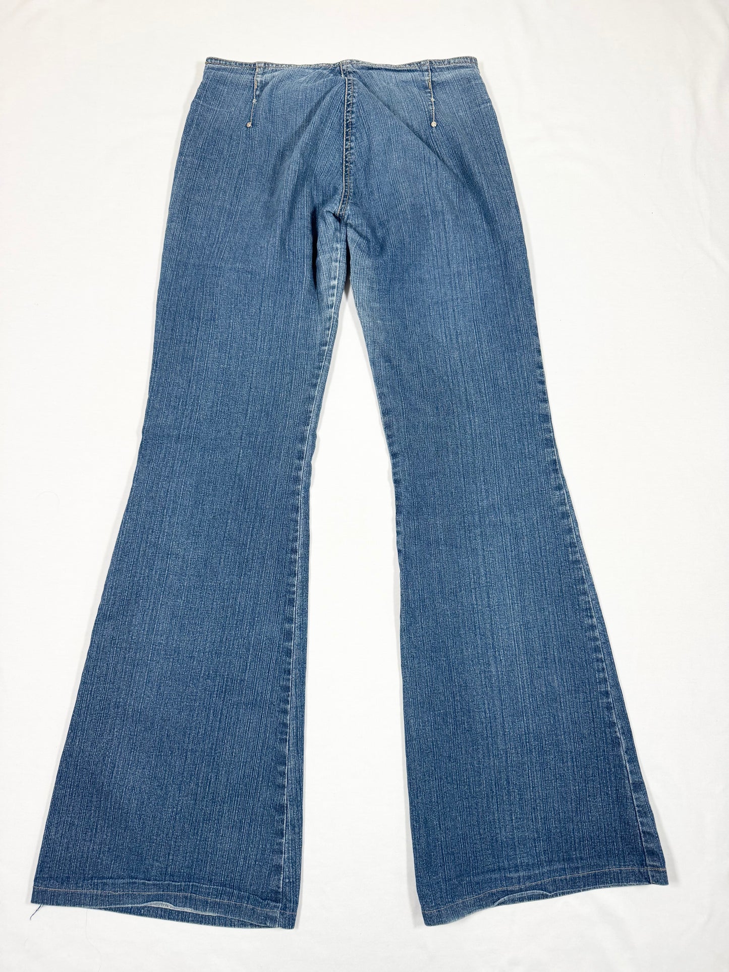 Lace Up Diamanté Waist Flared Jeans ♡ XS