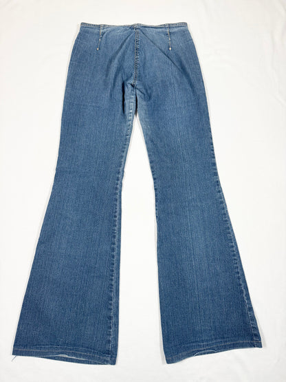 Lace Up Diamanté Waist Flared Jeans ♡ XS