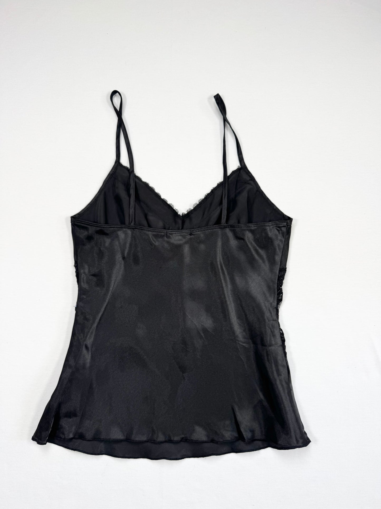 “Hotkiss” Lace Sequin Panel Black Cami ♡ M