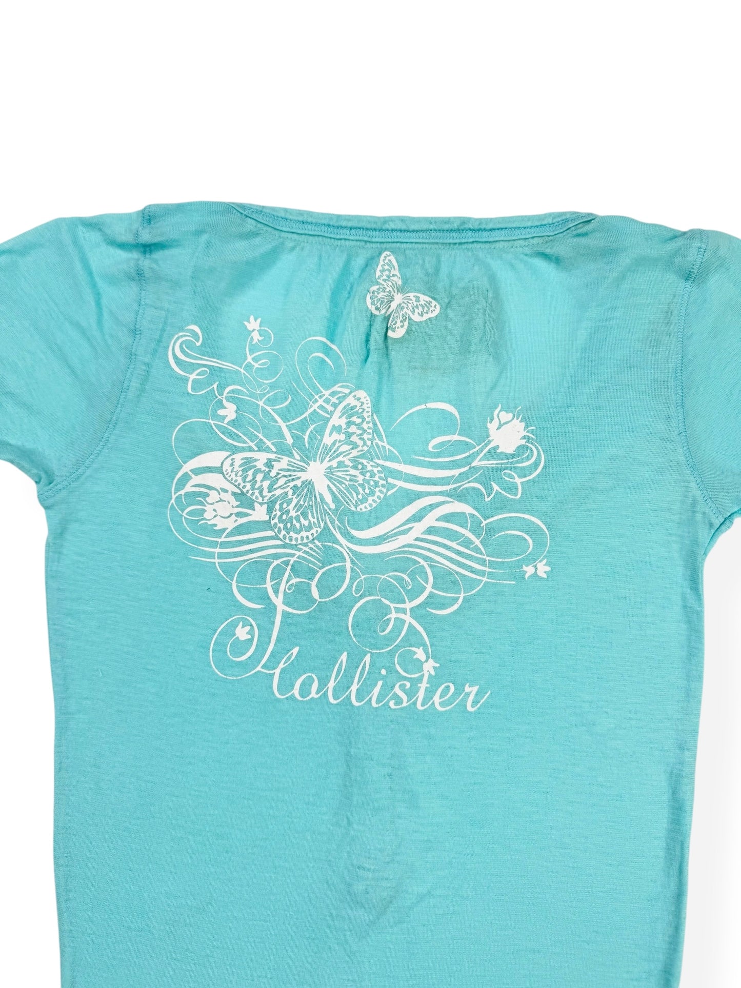 Blue Butterfly Hollister Henley Tee ♡ S