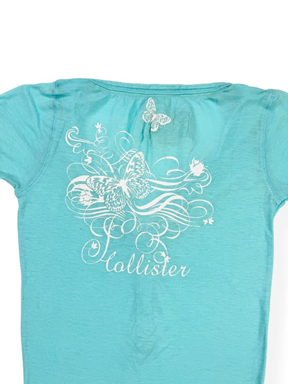 Blue Butterfly Hollister Henley Tee ♡ S