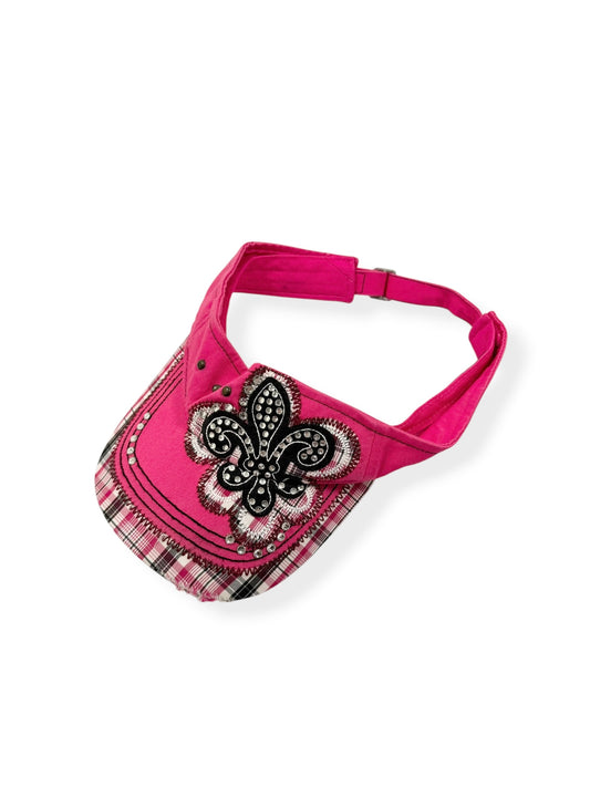 Pink Plaid Dianante Cross Visor ♡