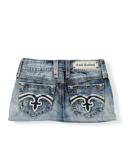 Rock Revival Denim Mini Skirt ♡ 25”
