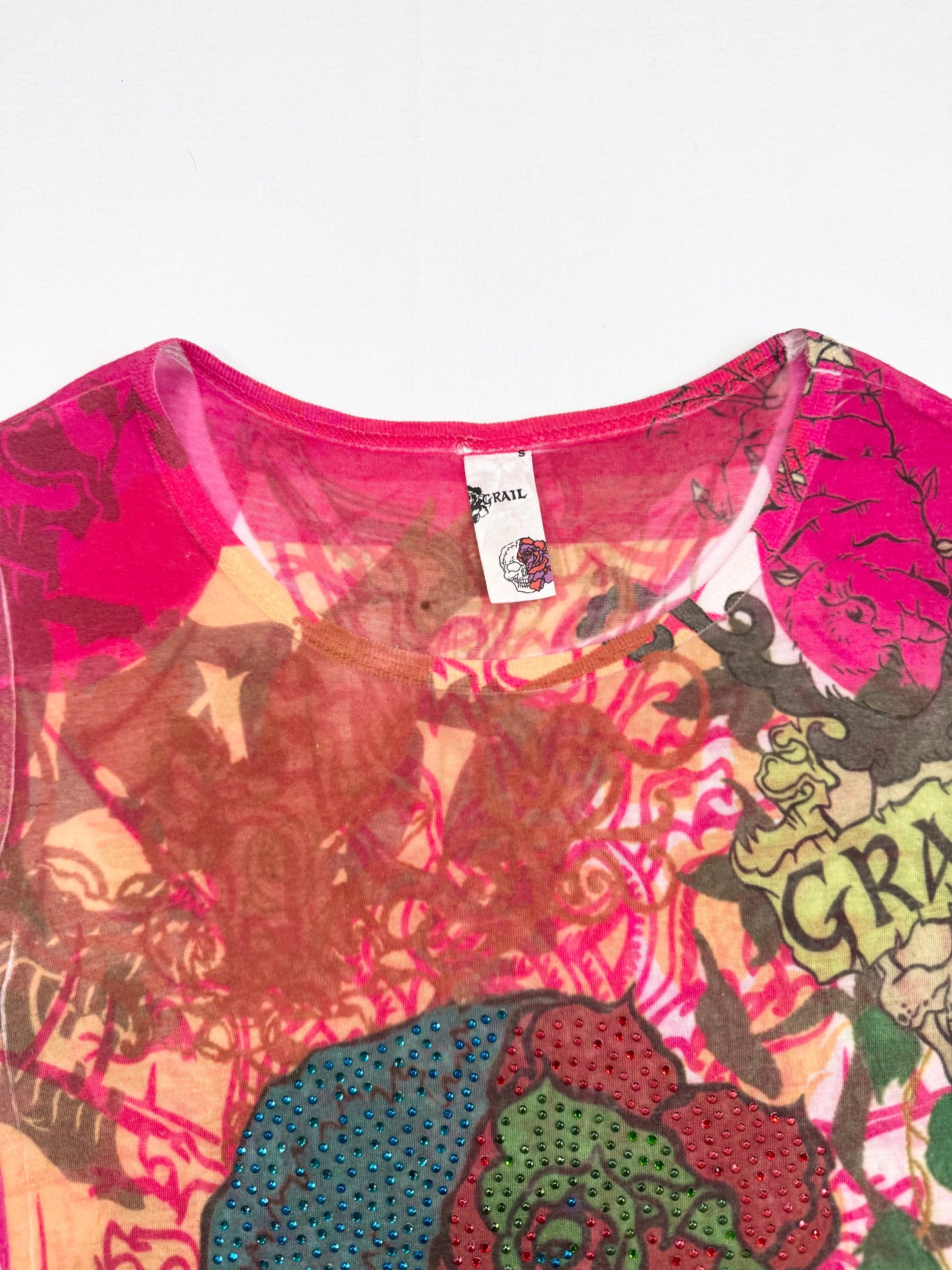 Grail Skull Pink Tee ♡ S