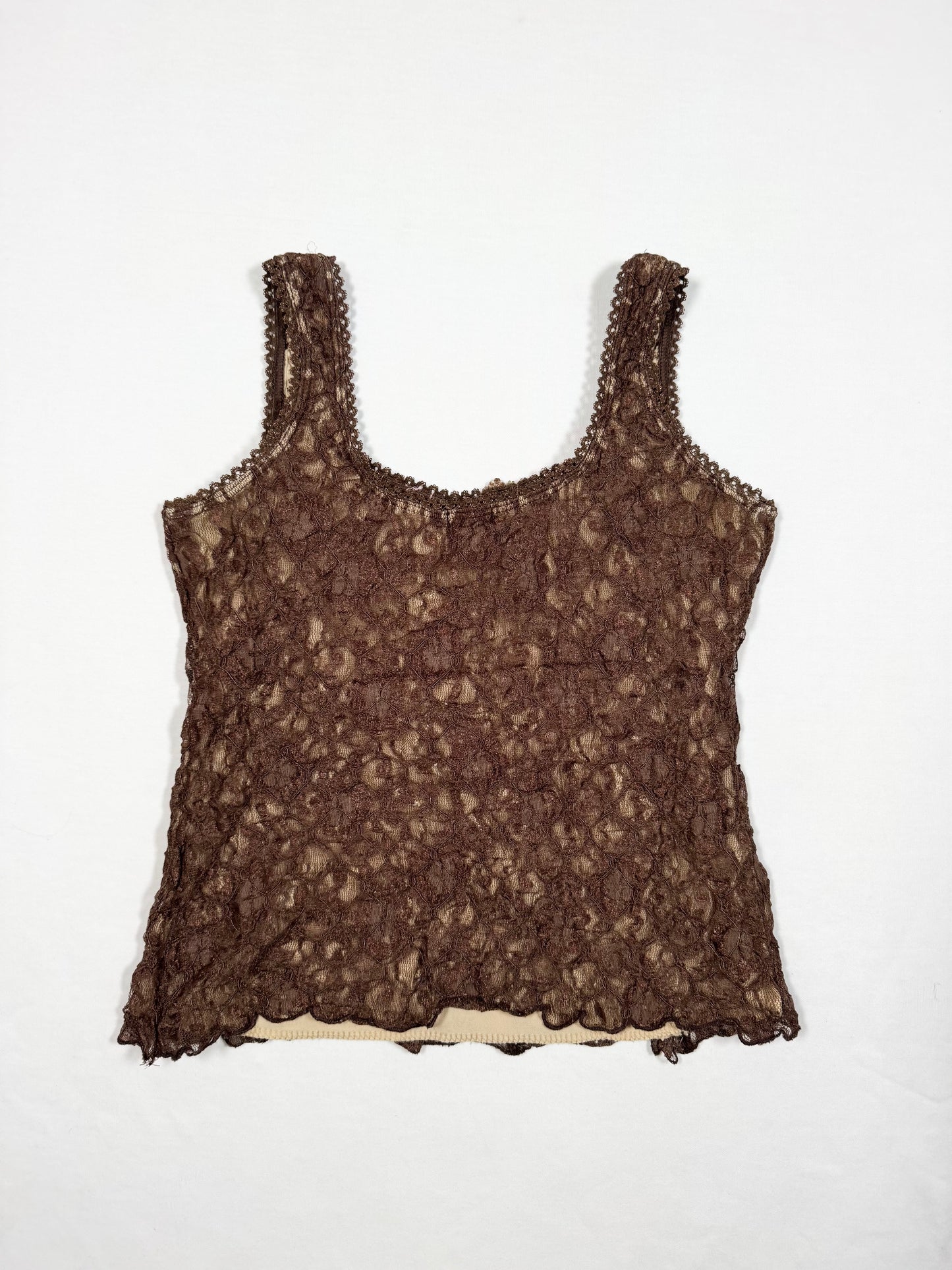 Brown Lace Corset Tank