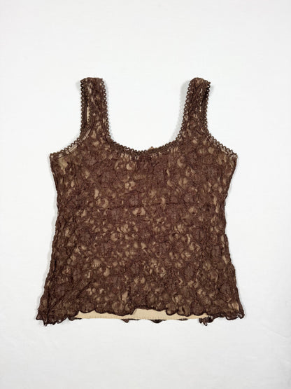 Brown Lace Corset Tank