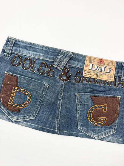 D&G Western Logo Mini Skirt ♡ S