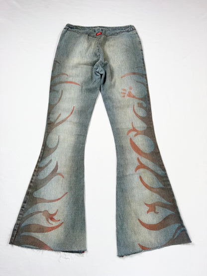 Miss Sixty Print Flared Jeans ♡ 26”