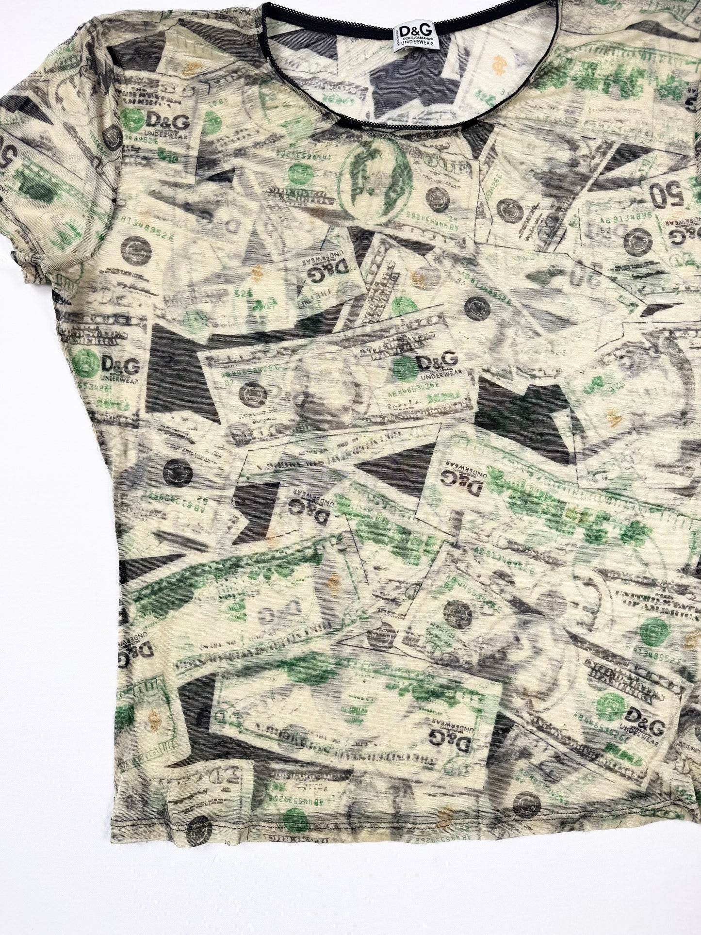 D&G Money Print Mesh Tee ♡ XL