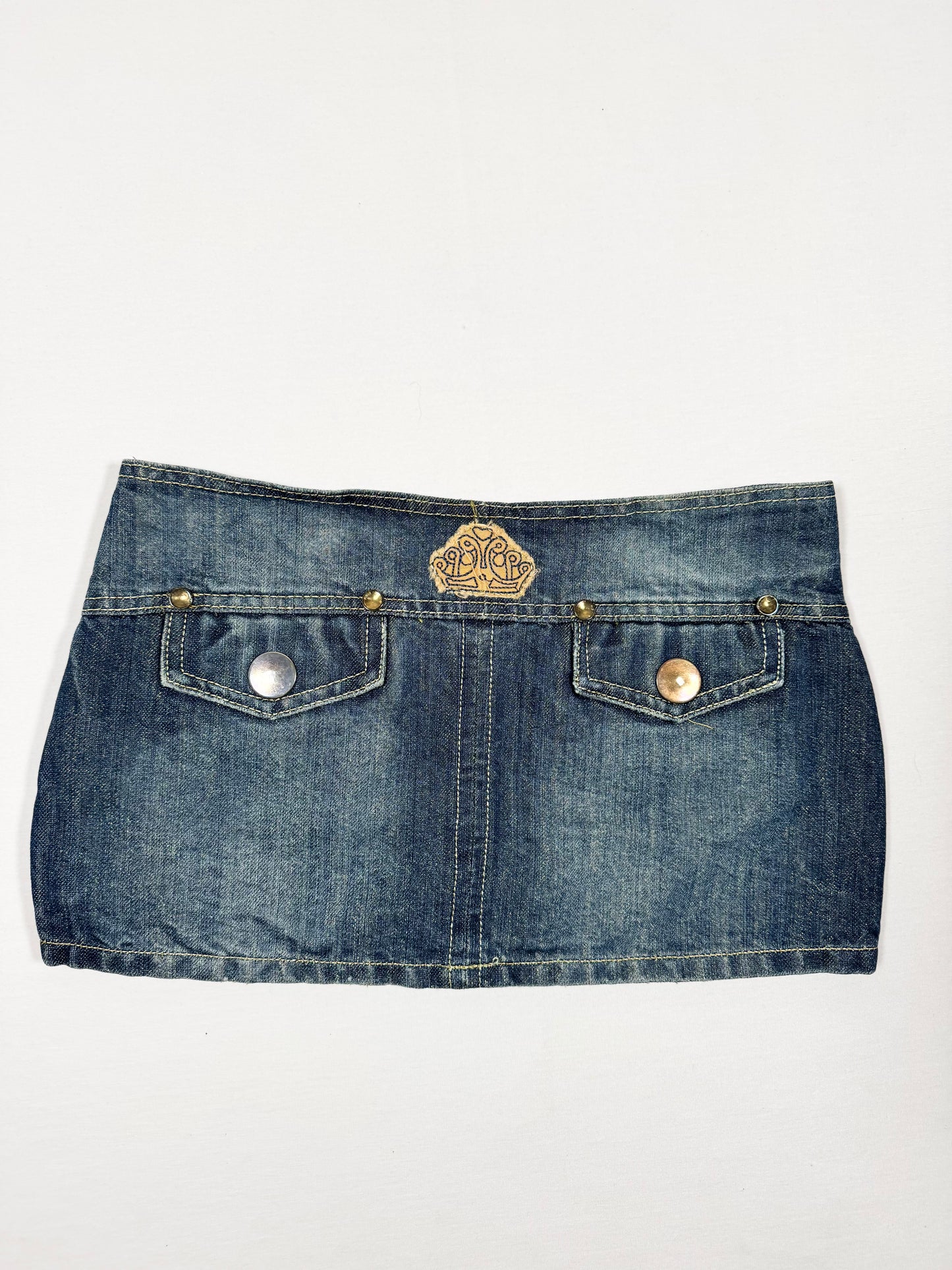 Glittery Denim Mini Skirt