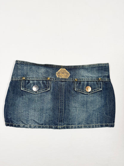 Glittery Denim Mini Skirt