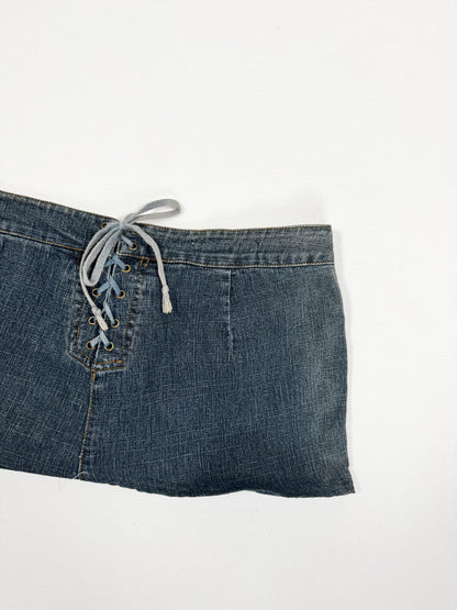 Lace Up Back “Playboy” Mini Skirt ♡ S