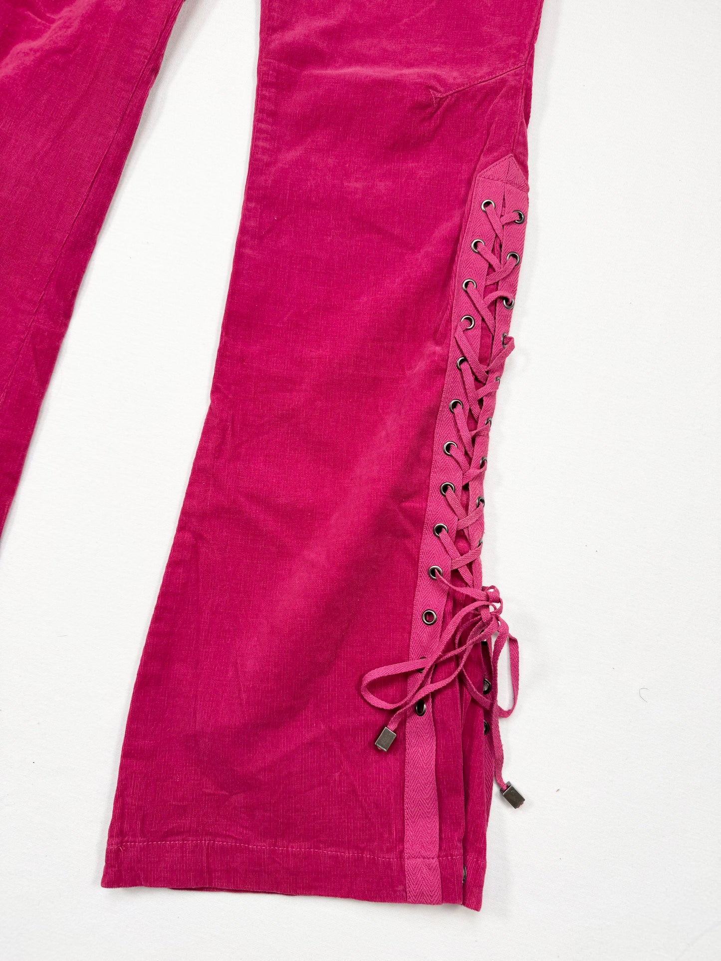 Clothes Compact USA Red Corduroy Lace Up Flared Pants ♡ S