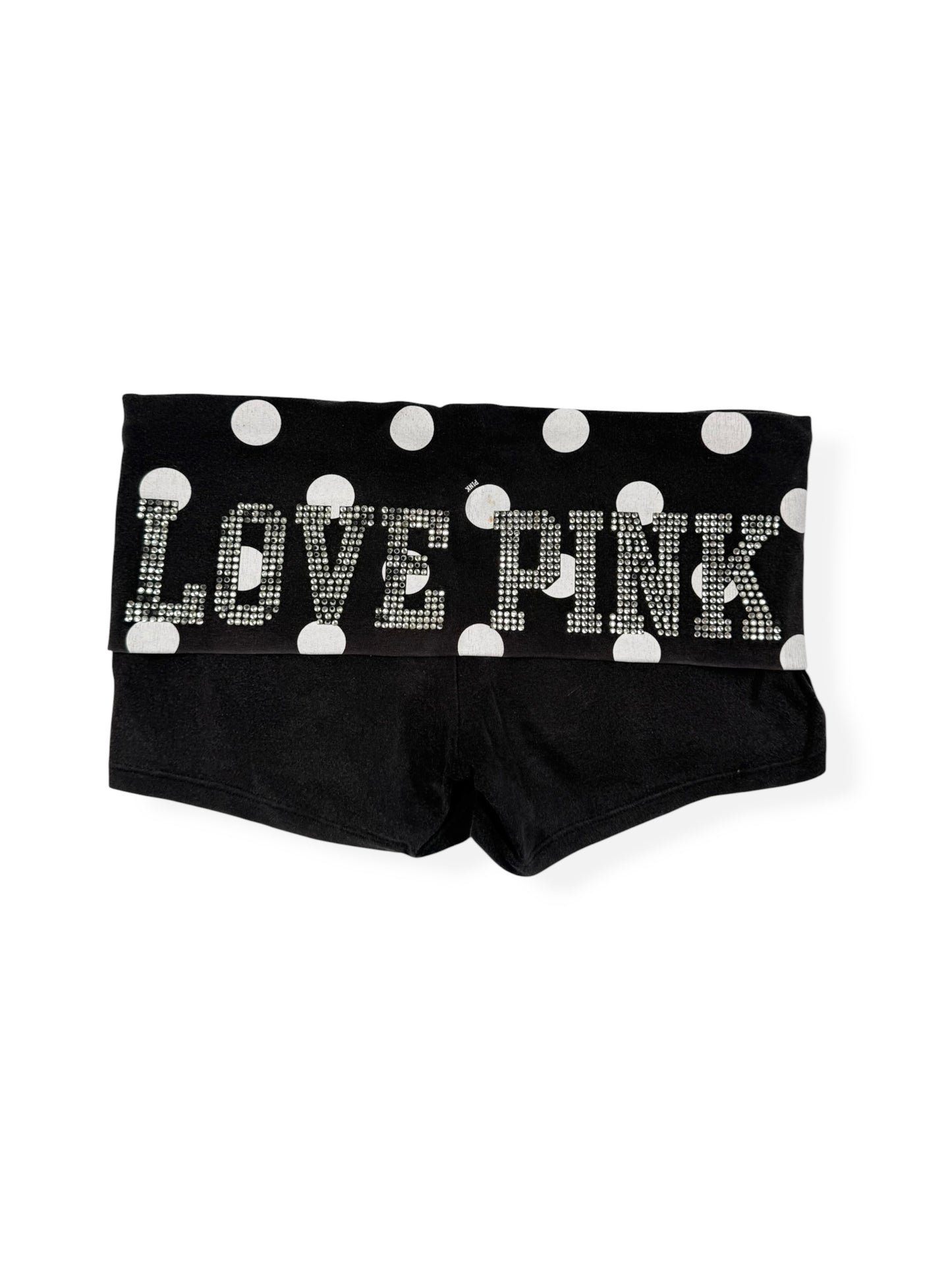 Polka Dot PINK Diamanté Fold Over Shorts ♡ XS