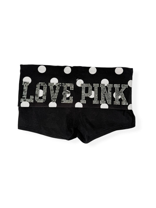 Polka Dot PINK Diamanté Fold Over Shorts ♡ XS