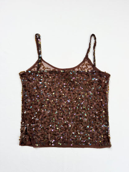 Brown Sequin Cami ♡ L