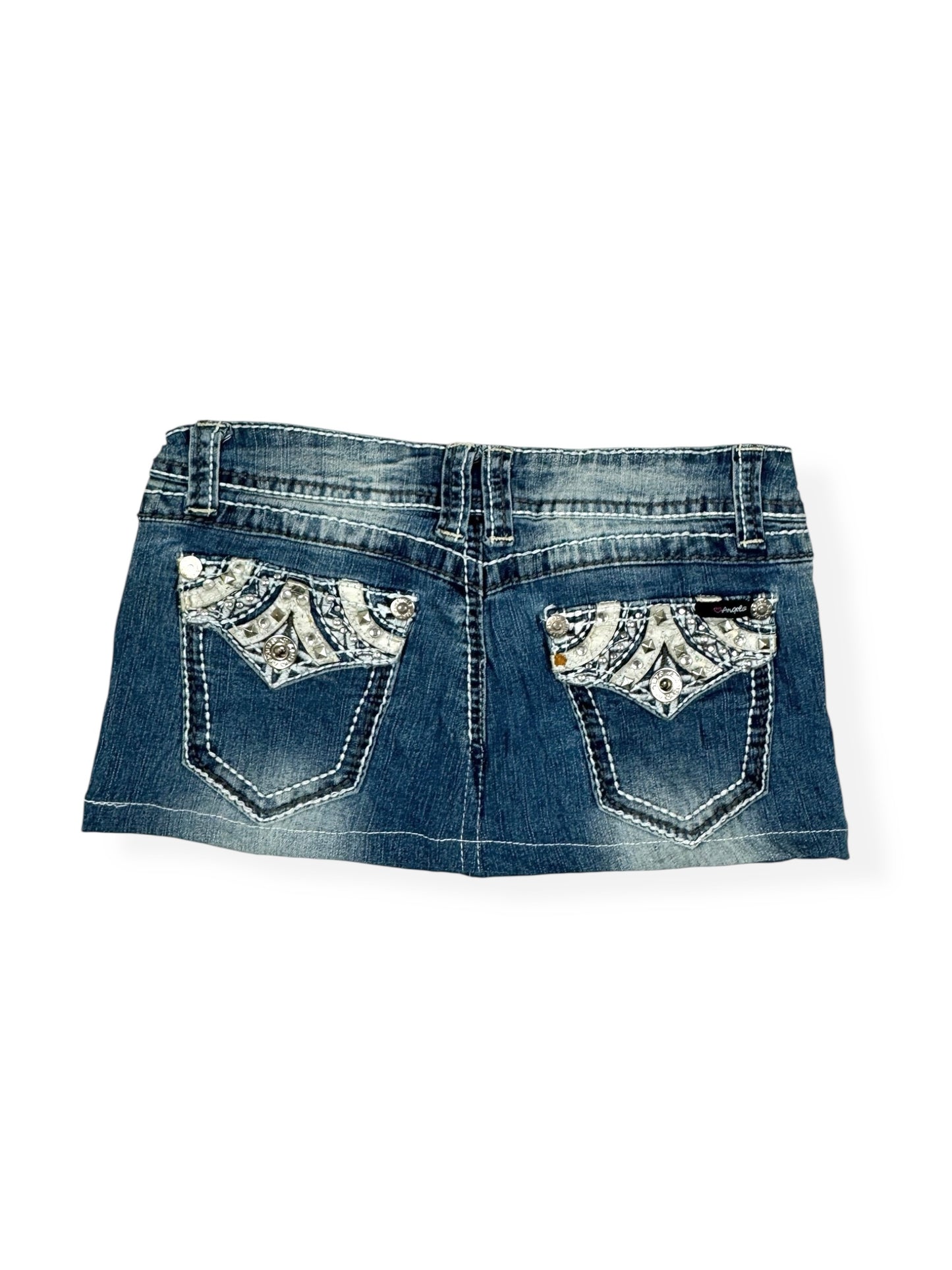 Angels Denim Studded Mini Skirt ♡ Size XS