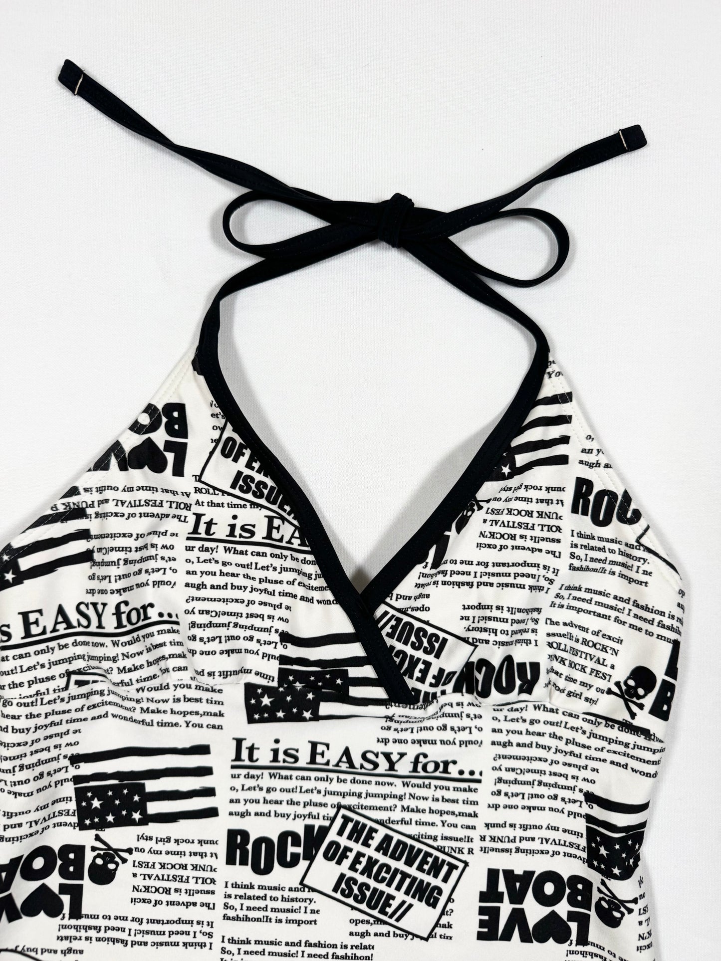 Love Boat News Print Halter ♡ Size S