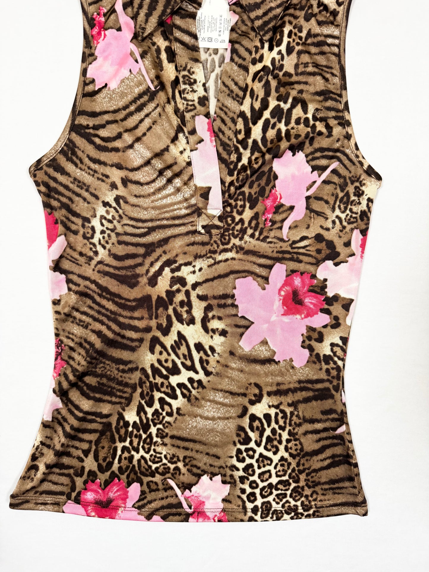 Morgan De Toi Animal Print Hibiscus Tank