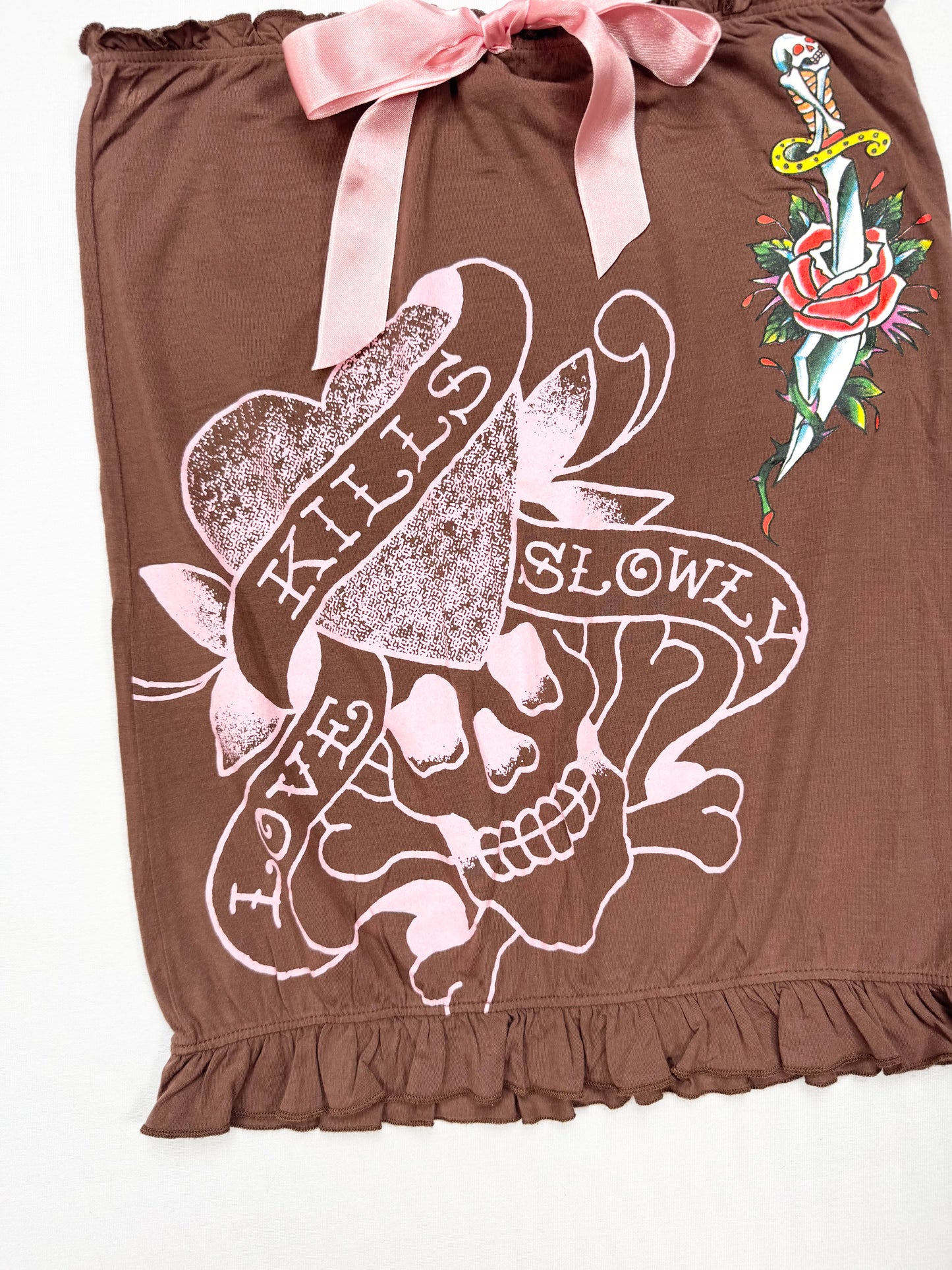 Ed Hardy Pink & Brown Tube Top ♡ S