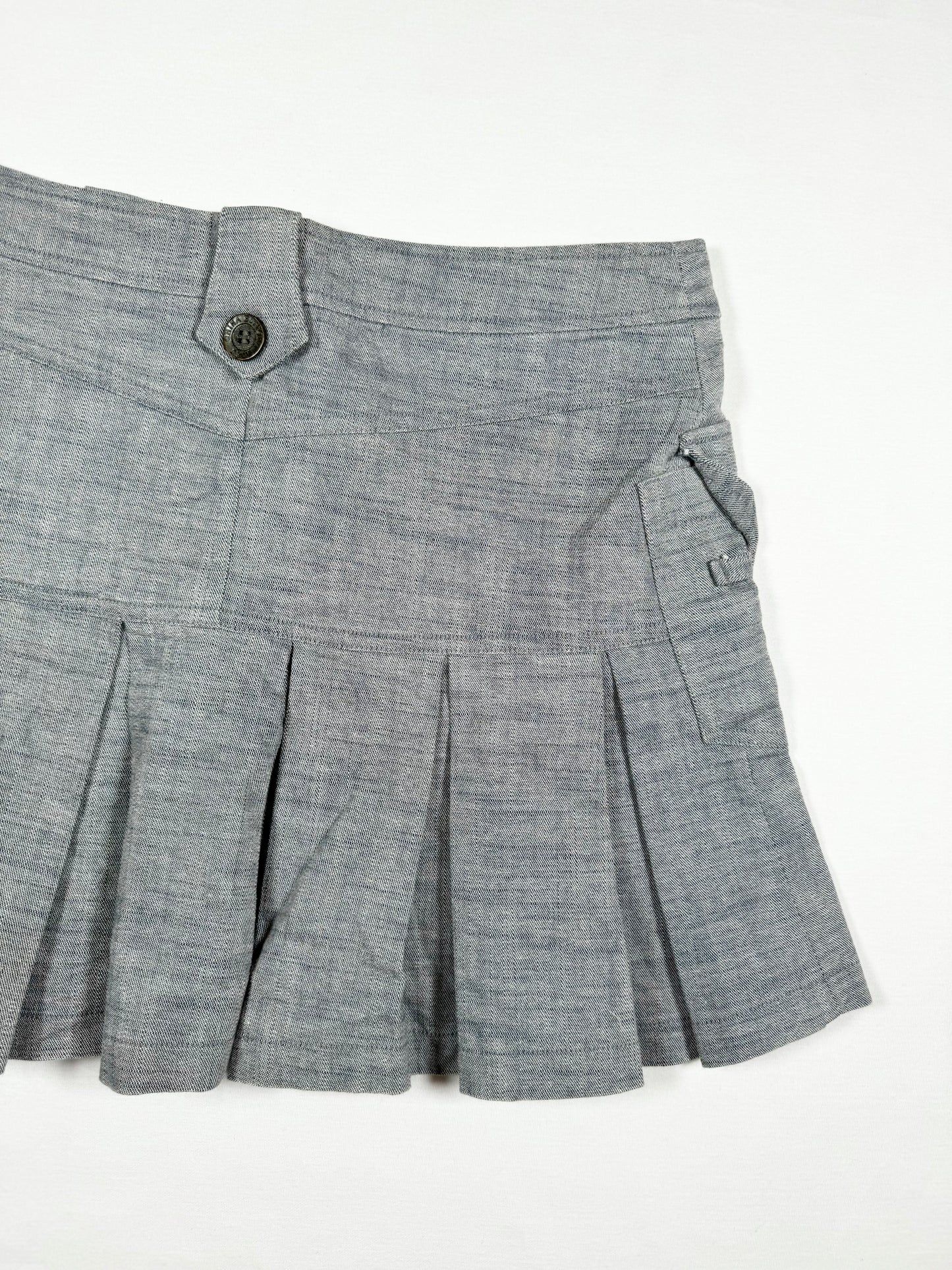 Grey Pleated Mini Skirt