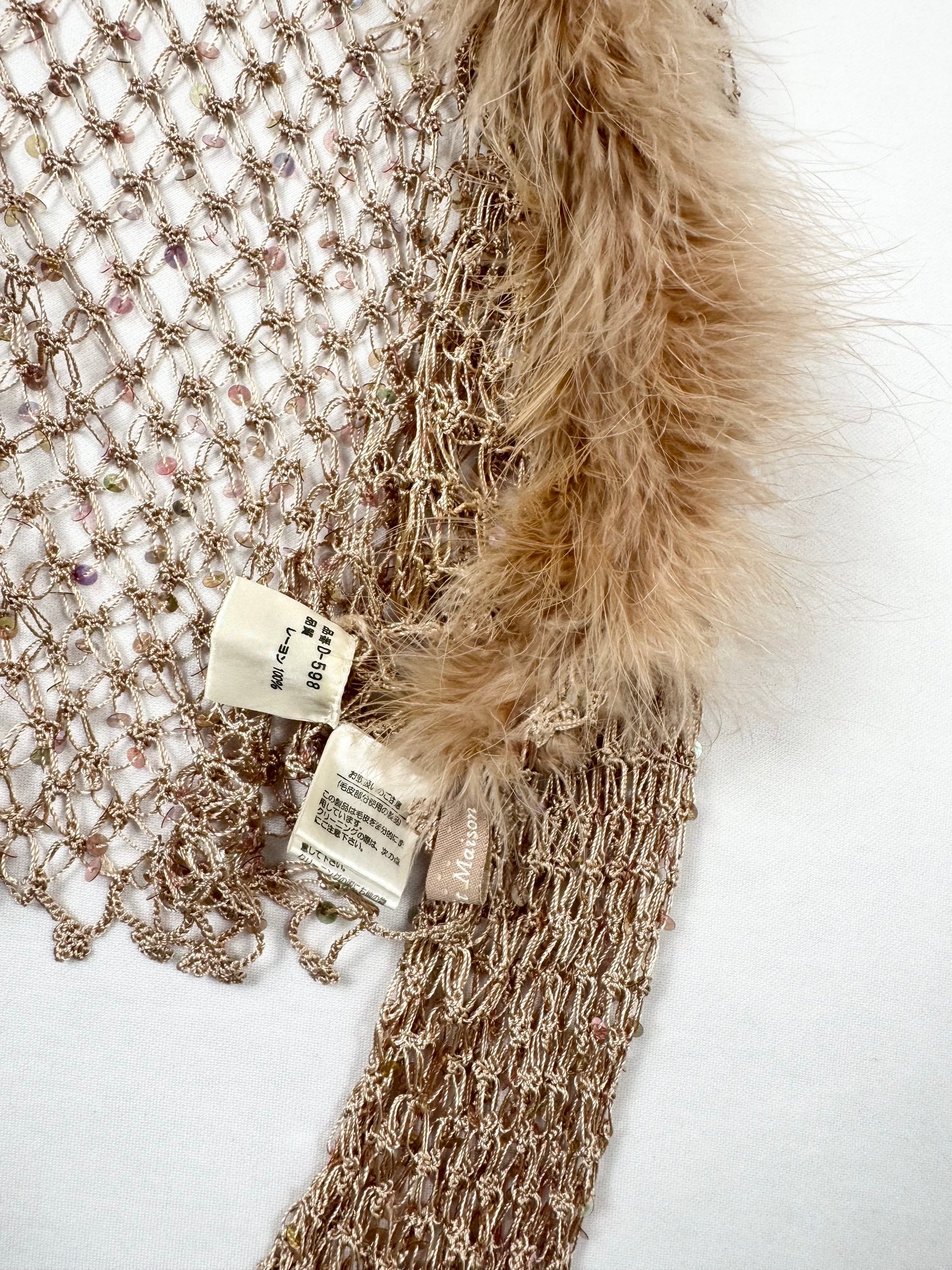 Crochet Sequin Fur Trim Cardigan ♡ S/M