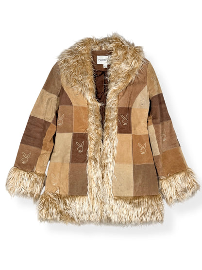 *RARE* Playboy Patchwork Fur Trim Jacket ♡ Size S