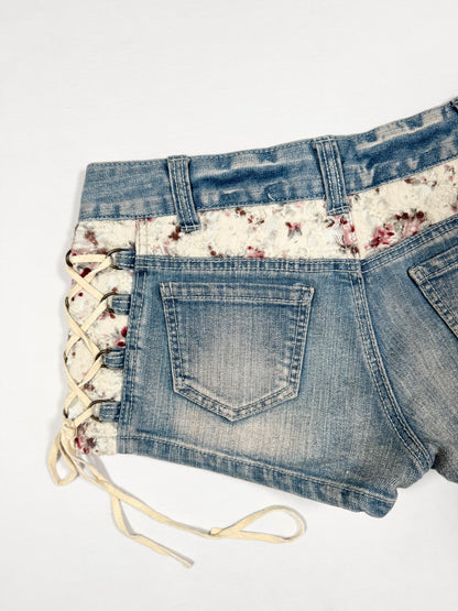 Floral Lace Up Sides Shorts ♡ Size S