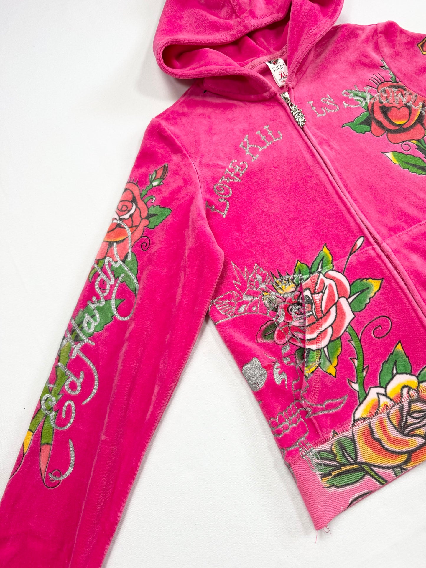 Pink Velour Ed Hardy Tracksuit ♡ M/L